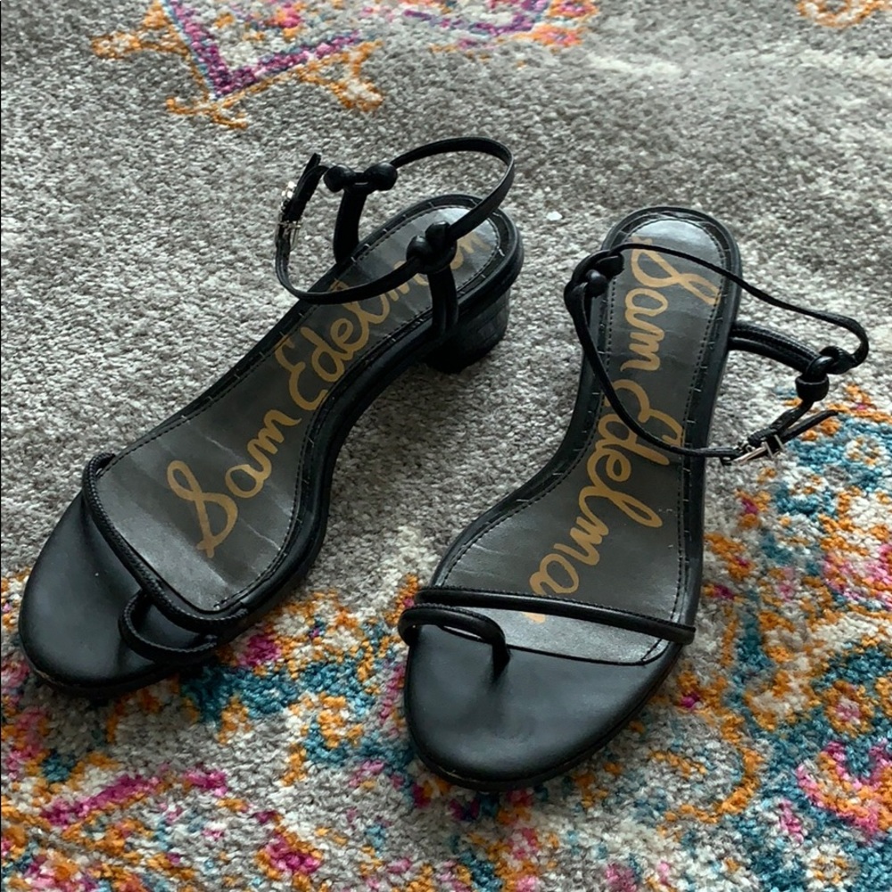 Strappy black croc Sam Edelman sandals
